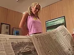 SHAVED MILF IN HEELS DEEPTHROATS TOYBOY'S HARD COCK DOGGYSTYLE