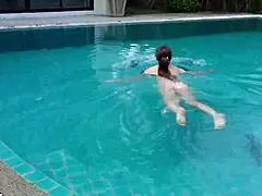 While On Vacation, Fucked His Stepmother Hard In The Pool With A Wet POV Blowjob