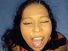 Submissive milf dominated on rooftop by bricklayer with blowjob and shower.