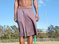 Skinny Black Uncle Works Out Solo at Home