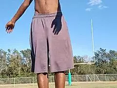 Skinny Black Uncle Works Out Solo at Home