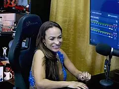 belinha baracho grabs host, kisses him, and grips his cock hard