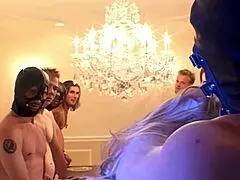 Aurora Snow bound tight, slaved, and drilled hard in wild lingerie session. Her shaved pussy takes it all!