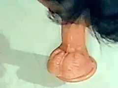 Cute latina sissy cuckold gets caged and fucked with anal toys