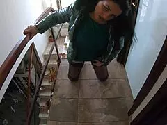 Slutty Mature Latina MILF Orgasms Hard After Sucking in Down-Jacket Fetish