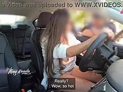 Me getting naughty with no panties, asking stranger for help outdoors