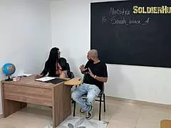 Fucking the new substitute teacher Sarah Black hard