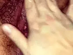 Hairy BBW MILF gets her pussy full of fingers and cum