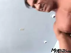 busty amateur's heart races as she takes sloppy cum in mouth