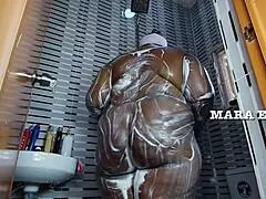 Mara Exotic's Ebony Doggystyle Fuck In Shower