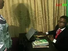 My Ebony Teen Heart Races as Lecturer Bends Me Over for Creampie