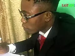 My Ebony Teen Heart Races as Lecturer Bends Me Over for Creampie