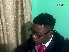 My Ebony Teen Heart Races as Lecturer Bends Me Over for Creampie