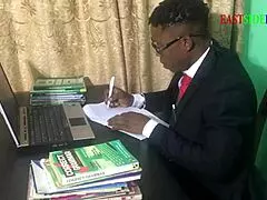 My Ebony Teen Heart Races as Lecturer Bends Me Over for Creampie