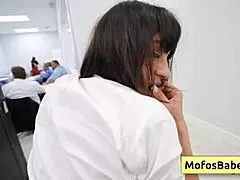 Sasha Pearl sucking Parker Ambrose's big cock at work?