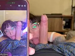 step sis and step bro found their parents' sex photos and recreated them with choking and deepthroat in pov style