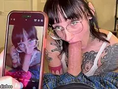 step sis and step bro found their parents' sex photos and recreated them with choking and deepthroat in pov style