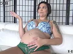 Very pregnant Ayla Aysel gets kinky in full solo fetish video