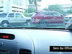 Hey, check out super hot Sara with big tits riding huge cock!