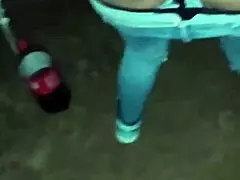 After the party, young Latina caught on street. He couldn't last 5 minutes!