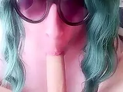 mommy enjoys a liquid lunch with huge cock swallowing