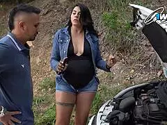 My Car Breaks Down, a Guy Fixes It, and I Reward Him in Lingerie