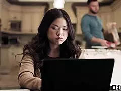 I heard Milf Slimthick Vic banging my roommate Seth Gamble, and Asian teen Lulu Chu joined in!