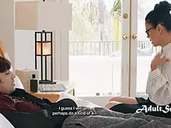 joy and anita dive into a steamy ffm trio with big tits and small waists