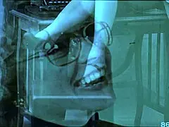 The vintage secretary reveals her hairy granny pussy.