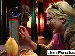 Wow, Milf Jen Hexxx Guides Leya the Cat in a Wild Milk Enema!