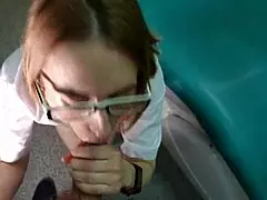 Doctor sucks patient's dick during appointment, gets facial cumshot!