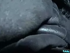 The public agent tempts the juicy tits and ass latina milf into blowjob and riding the monster cock