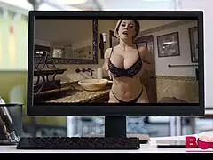 Stepson interacts with mother-in-law in a family setting