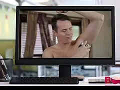 Stepson interacts with mother-in-law in a family setting