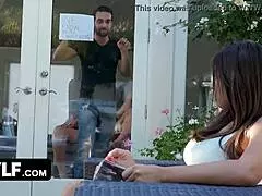 This milf shares her lover's big juicy meat with her cock-craving stepdaughter.