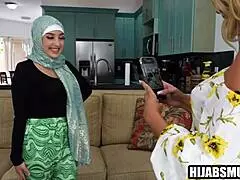 omg, muslim step daughter loses virginity to step mom and tutor in wild 3some!