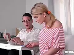 Anal Inspectors Team Up with Flexible Teen 18+ Jemma Valentine for Wild Ass Orgy on Couch