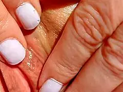 Wow! Maturemons Blonde Flashes Shaved Yoni in Close-Up Massage