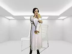 Granny Leia and Darth Tochter dive into dark side licking and pounding for cum.