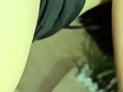 Eva Perez casually smokes and fucks in red lingerie, no sheer