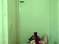 slave girl submits with blowjob, flashing, and bondage humiliation