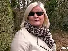 Big tit mature milf gets her shaved pussy licked by a blonde lesbian in heat.