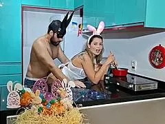 Easter Bunny Mommy Takes Big Carrot