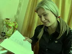 I'm fucking this blonde beauty in bed