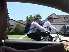 Her big tits made two guys so horny they gave her a double penetration