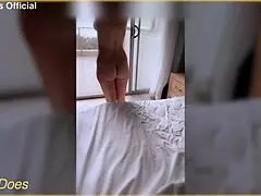 wifey steps nude onto hotel balcony