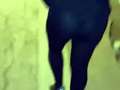 mature fat ass in see-through leggings