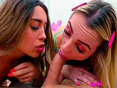 Two hot chicks fight to ride the cock harder, who wins?