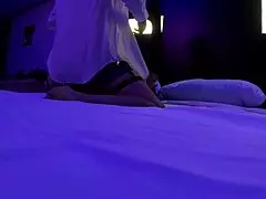 the old milf secretary rides in a group cuckold scene with her husband watching, leading to juicy cum