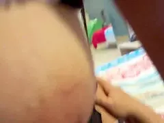 caught curvy brunette sucking and riding cock without stopping - real homemade